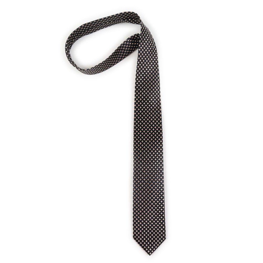 MICHAEL Michael Kors black tan check 100% silk neck tie